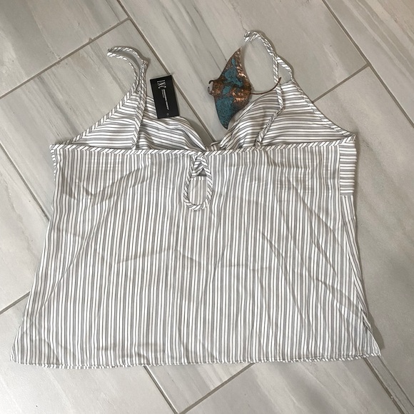 ๐PRICE DROP๐ NWT INC Intl Concepts Striped Knot Front Satin Cami (Macy's) - Picture 2 of 5